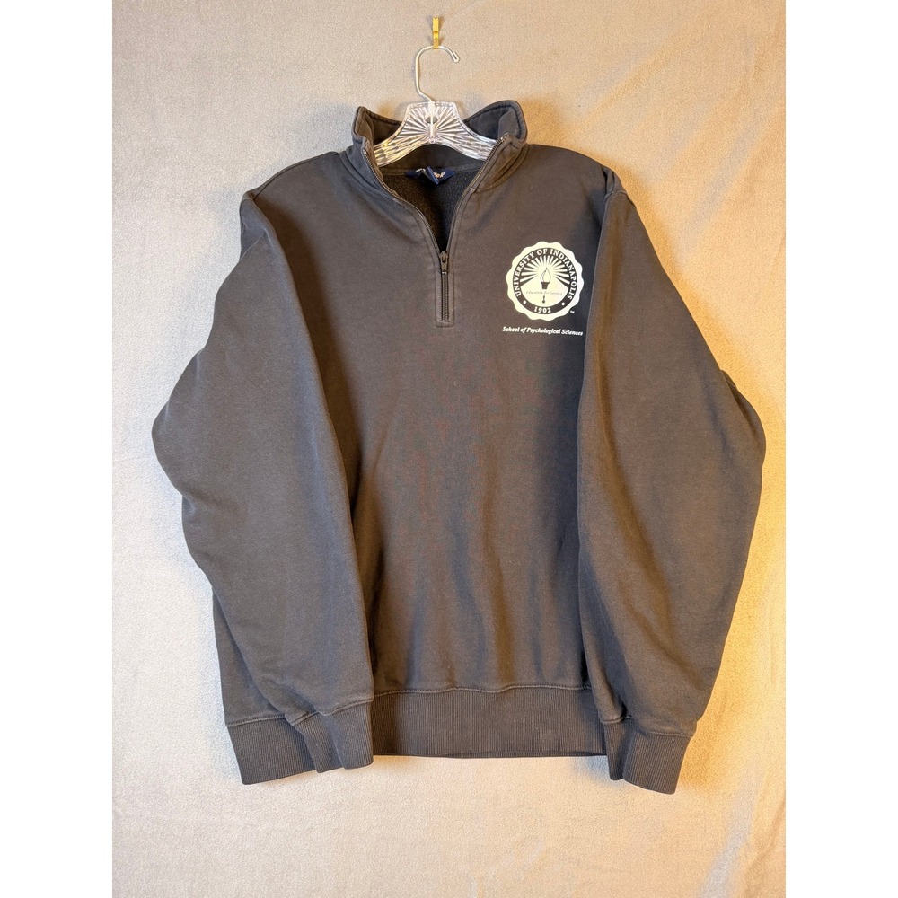 University of Indianapolis Black Quarter Zip Pullover Men's Medium College